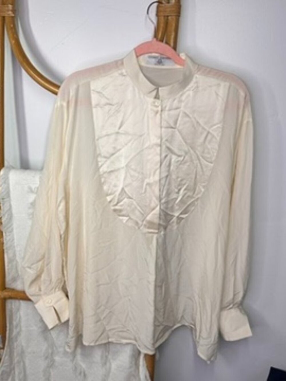 Luciano Barbera Cream Off White Blouse sz 46